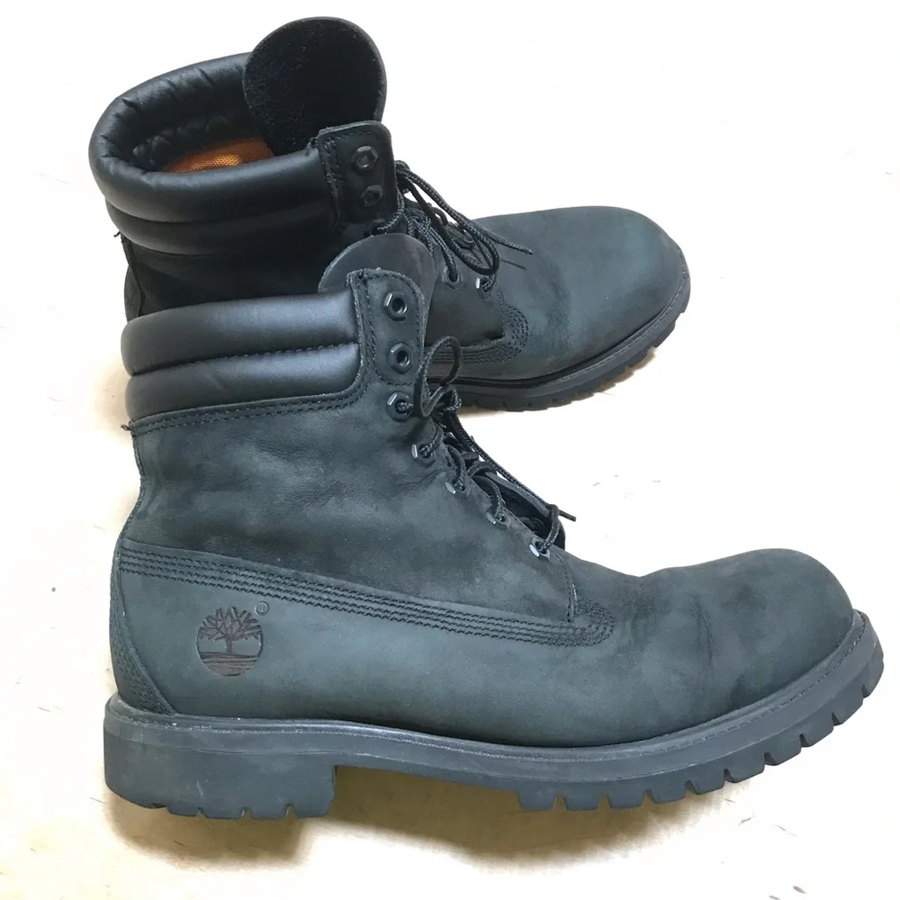 Timberland Classic Leather Boots Black Size 10 - Picture 4 of 15